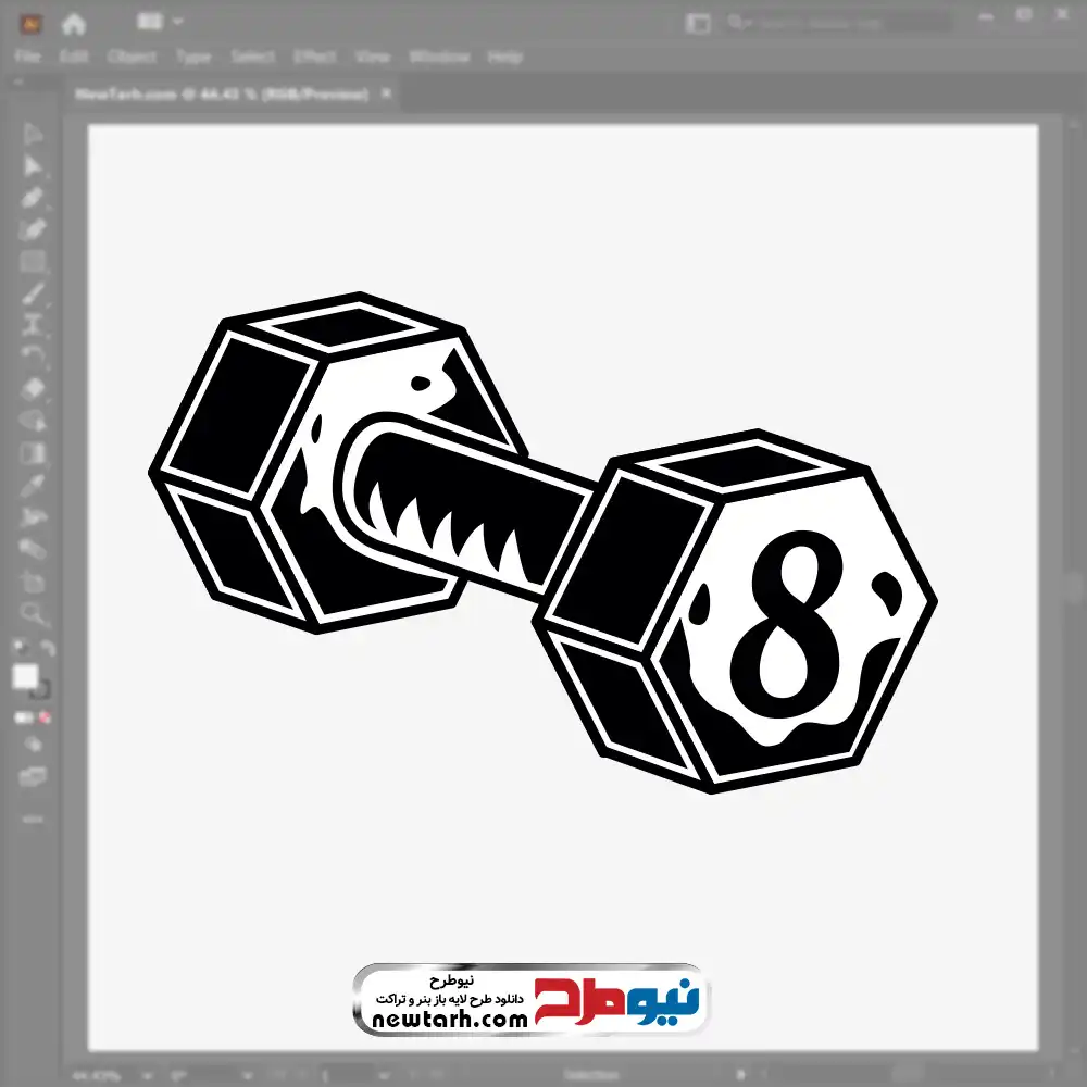دانلود فایل وکتوری دمبل 8 کیلویی فایل وکتوری دمبل 8 کیلویی با فرمت eps