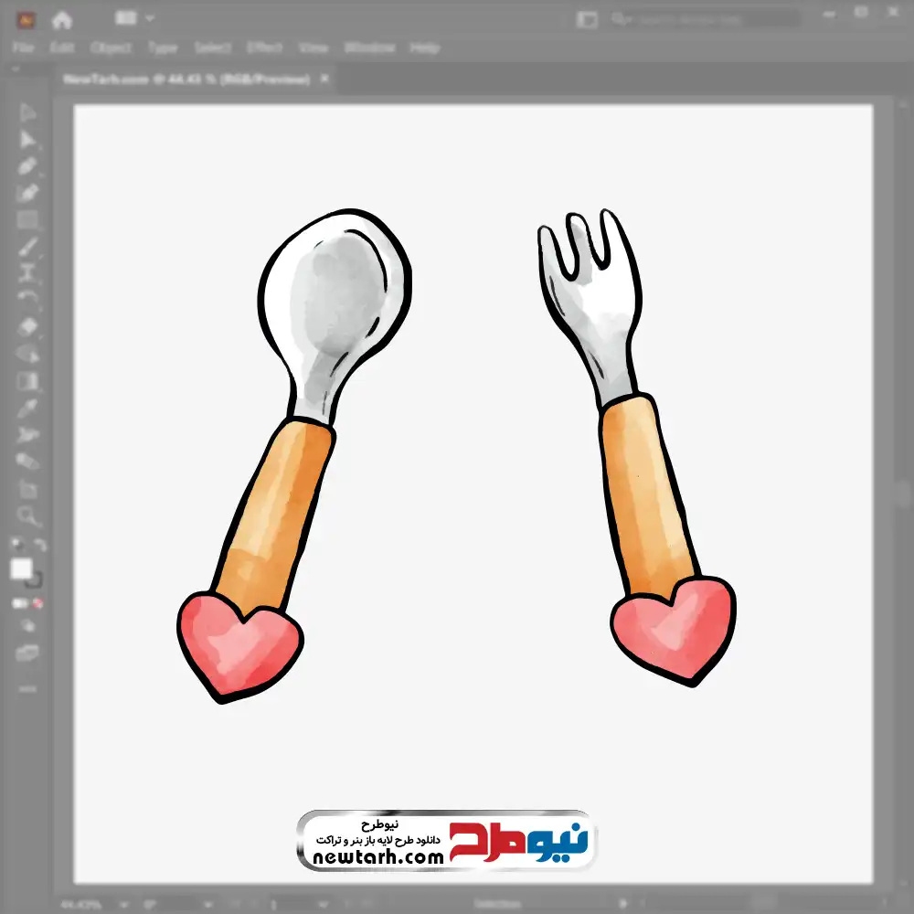 دانلود فایل وکتوری قاشق و چنگال نوزادی فایل وکتوری قاشق و چنگال نوزادی با فرمت eps