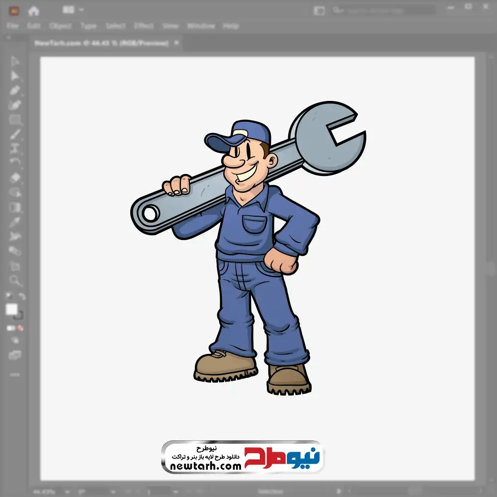 دانلود فایل وکتور تعمیرکار با آچار فایل وکتور تعمیرکار با آچار با فرمت eps