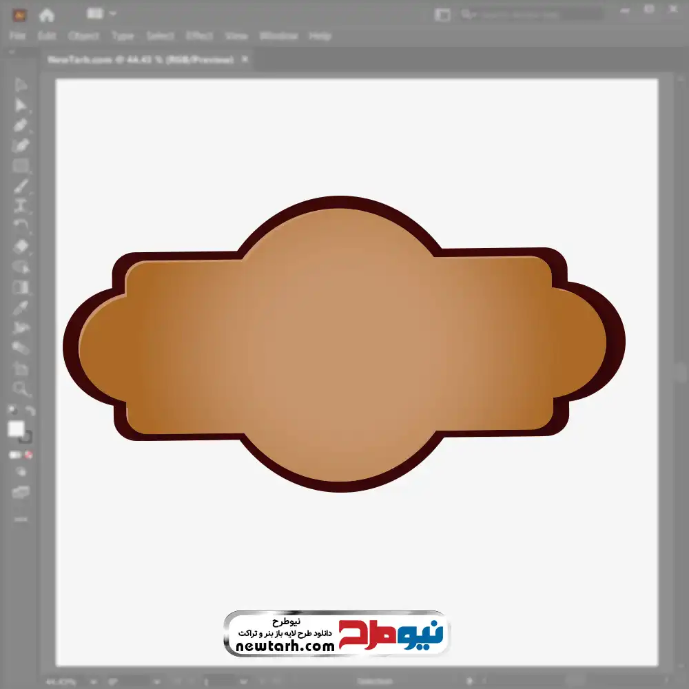 فایل وکتور کادر ساده برای متن و عنوان فایل وکتور کادر متن ساده قهوه ای با فرمت eps