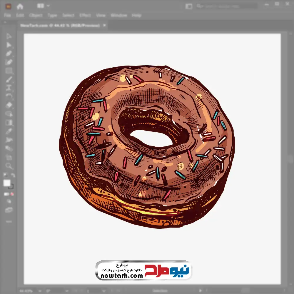 دانلود فایل وکتور دونات شکلاتی فایل وکتور دونات شکلاتی با فرمت eps