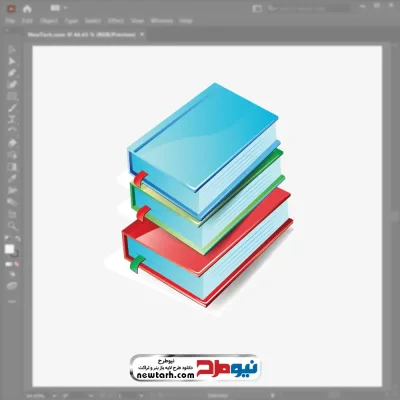 وکتور کتابهای روی هم چیده شده با فرمت eps