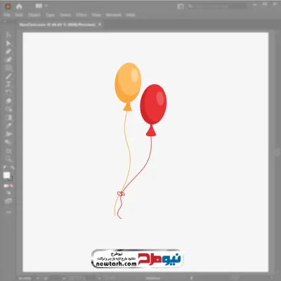 فایل وکتور بادکنک زرد و قرمز با فرمت eps