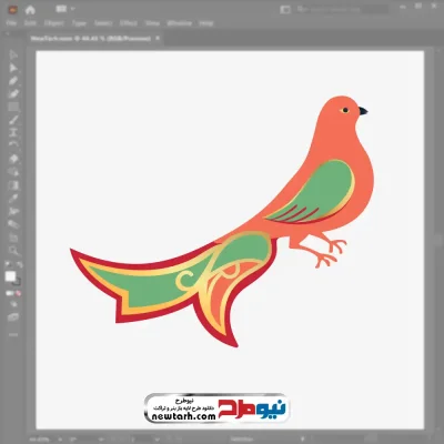 فایل وکتوری پرنده اسلیمی با فرمت eps