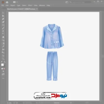 فایل وکتور ست لباس خواب آبی با فرمت eps