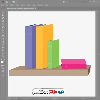 وکتور کتاب داخل قفسه با فرمت eps