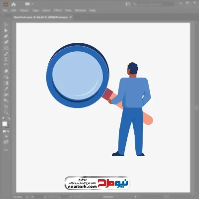 فایل وکتور مرد با ذره بین بزرگ با فرمت eps