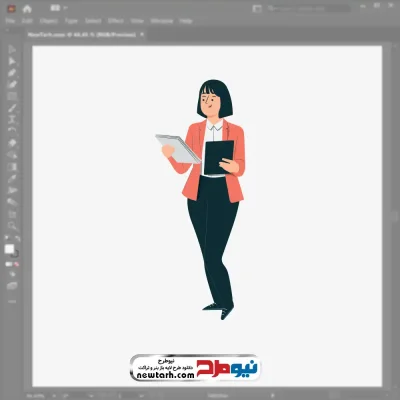 فایل وکتوری خانم کارمند با کت و شلوار با فرمت eps