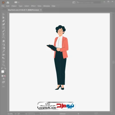 فایل وکتوری خانم کارمند با پوشه در دست با فرمت eps