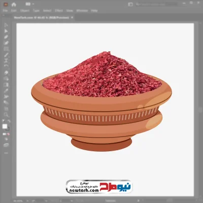 تصویر وکتوری سماق در کاسه با فرمت eps