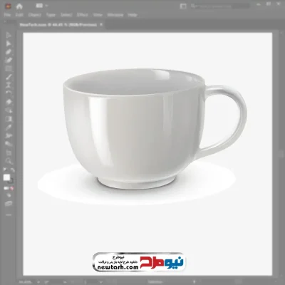 فایل وکتوری فنجان سرامیکی سفید با فرمت eps