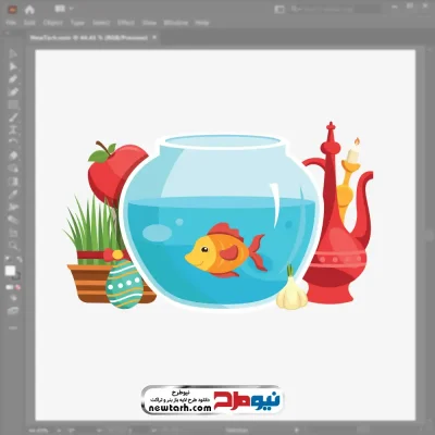 تصویر وکتوری المان های سفره هفت سین با فرمت eps