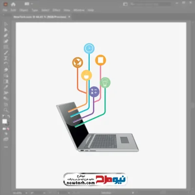 تصویر وکتوری لپ تاپ با فرمت eps