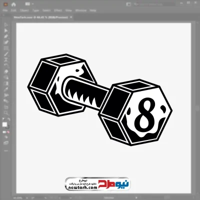 فایل وکتوری دمبل 8 کیلویی با فرمت eps