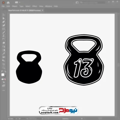 فایل وکتوری دمبل کتل بل 13 کیلویی با فرمت eps