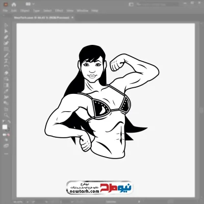 فایل وکتوری زن بدنساز با فرمت eps