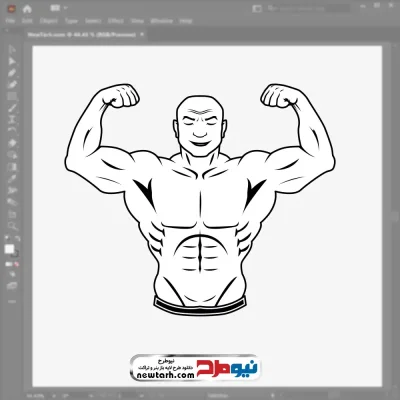 فایل وکتوری مرد بدنساز با فرمت eps