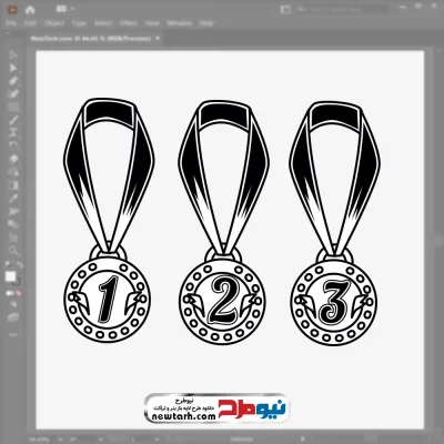 فایل وکتوری مدال قهرمانی با فرمت eps