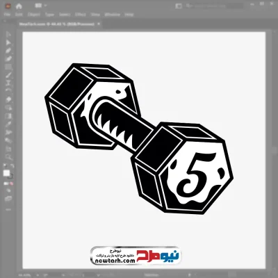 فایل وکتوری دمبل 5 کیلویی با فرمت eps