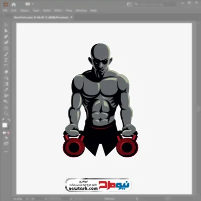 فایل وکتور ورزشکار باشگاه بدنسازی با فرمت eps