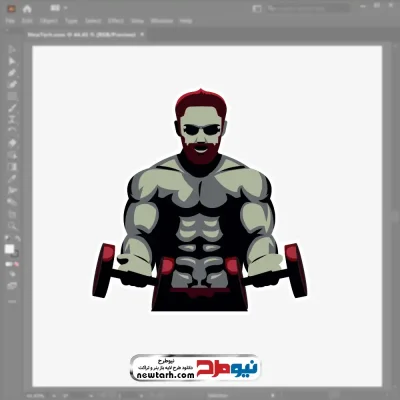 فایل وکتور مرد بدنساز با دمبل با فرمت eps