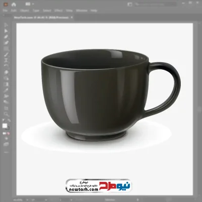 تصویر وکتوری فنجان سرامیکی مشکی با فرمت eps