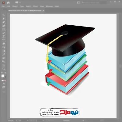فایل وکتوری کلاه فارغ التحصیلی روی کتاب با فرمت eps