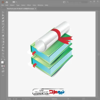 فایل وکتوری دیپلم فارغ التحصیلی روی کتاب با فرمت eps