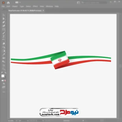 فایل وکتوری پرچم نواری ایران با فرمت eps