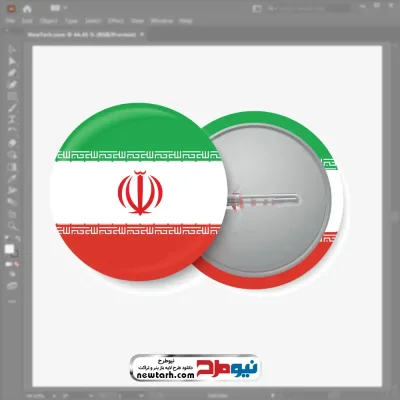 فایل وکتور بج سینه به رنگ پرچم ایران با فرمت eps