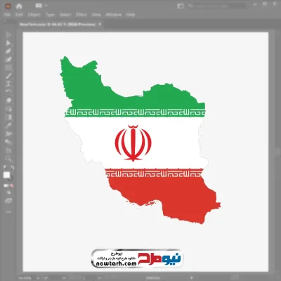 فایل وکتور نقشه ایران به رنگ پرچم با فرمت eps