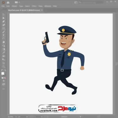 تصویر وکتوری پلیس با اسلحه با فرمت eps