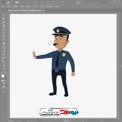 تصویر وکتور پلیس در حال سوت زدن با فرمت eps