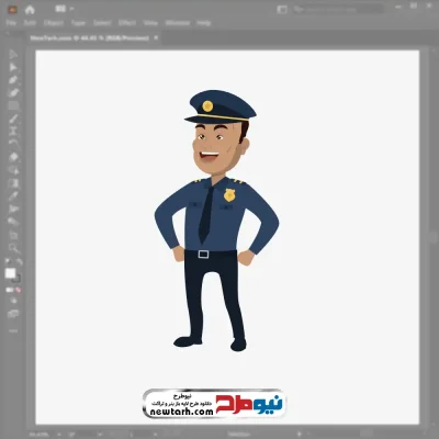 تصویر وکتوری افسر پلیس خندان با فرمت eps
