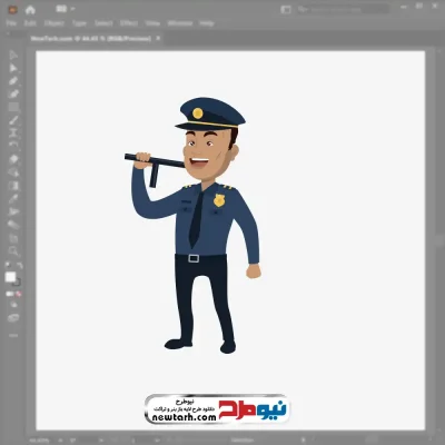 فایل وکتوری افسر پلیس با باتوم با فرمت eps