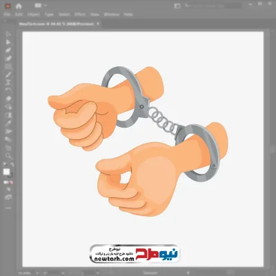 دانلود وکتور دست در دستبند پلیس با فرمت eps
