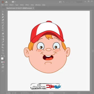 فایل وکتوری صورتک پسر بچه با کلاه با فرمت eps