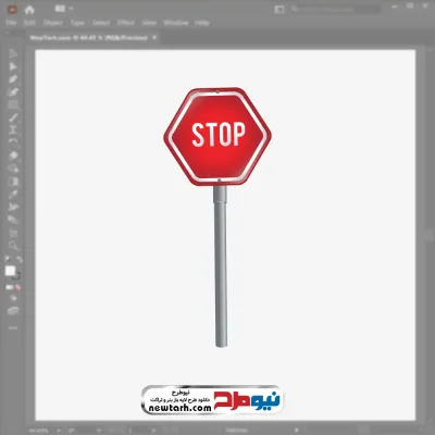 فایل وکتوری تابلو پایه دار استوپ با فرمت eps