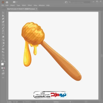 فایل وکتوری قاشق چوبی عسل خوری با فرمت eps