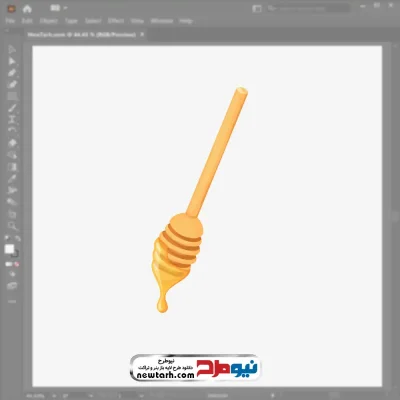 دانلود وکتور قاشق چوبی عسل خوری با فرمت eps