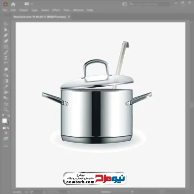 فایل وکتوری قابلمه استیل و ملاقه با فرمت eps