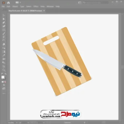فایل وکتوری تخته آشپزخانه و چاقو با فرمت eps