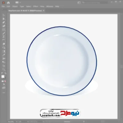 فایل وکتوری بشقاب چینی گرد با فرمت eps