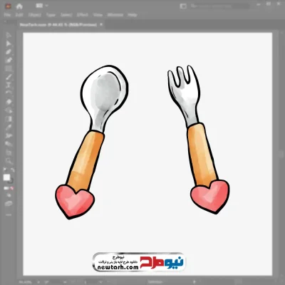 فایل وکتوری قاشق و چنگال نوزادی با فرمت eps
