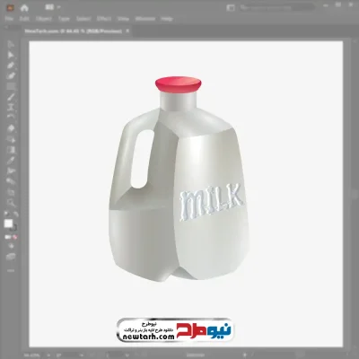 فایل وکتوری گالن پلاستیکی شیر با فرمت eps