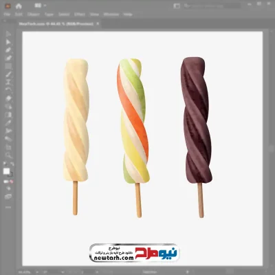 وکتور بستنی مارپیچی با فرمت eps