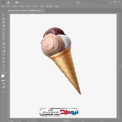 وکتور بستنی قیفی سه اسکوپی با فرمت eps