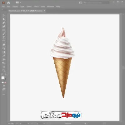 فایل وکتور بستنی قیفی وانیلی با فرمت eps