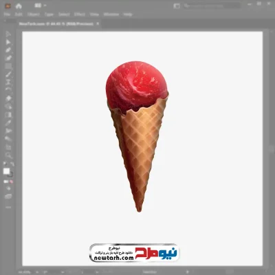 دانلود وکتور بستنی قیفی میوه ای با فرمت eps