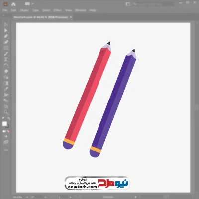 تصویر وکتور مداد سیاه با فرمت eps